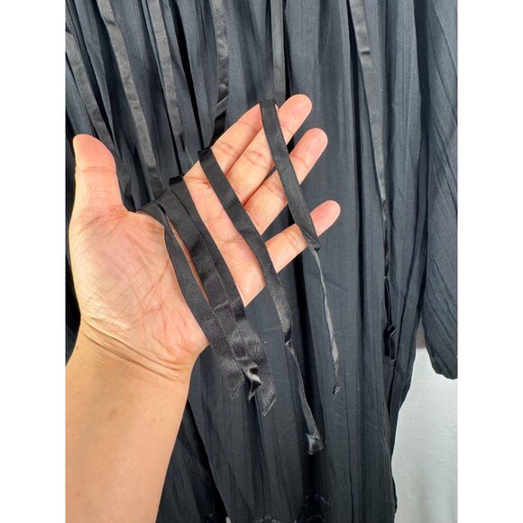 VTG Chez California lagen look crochet whimsygoth dress black sz US 8 - Picture 4 of 9